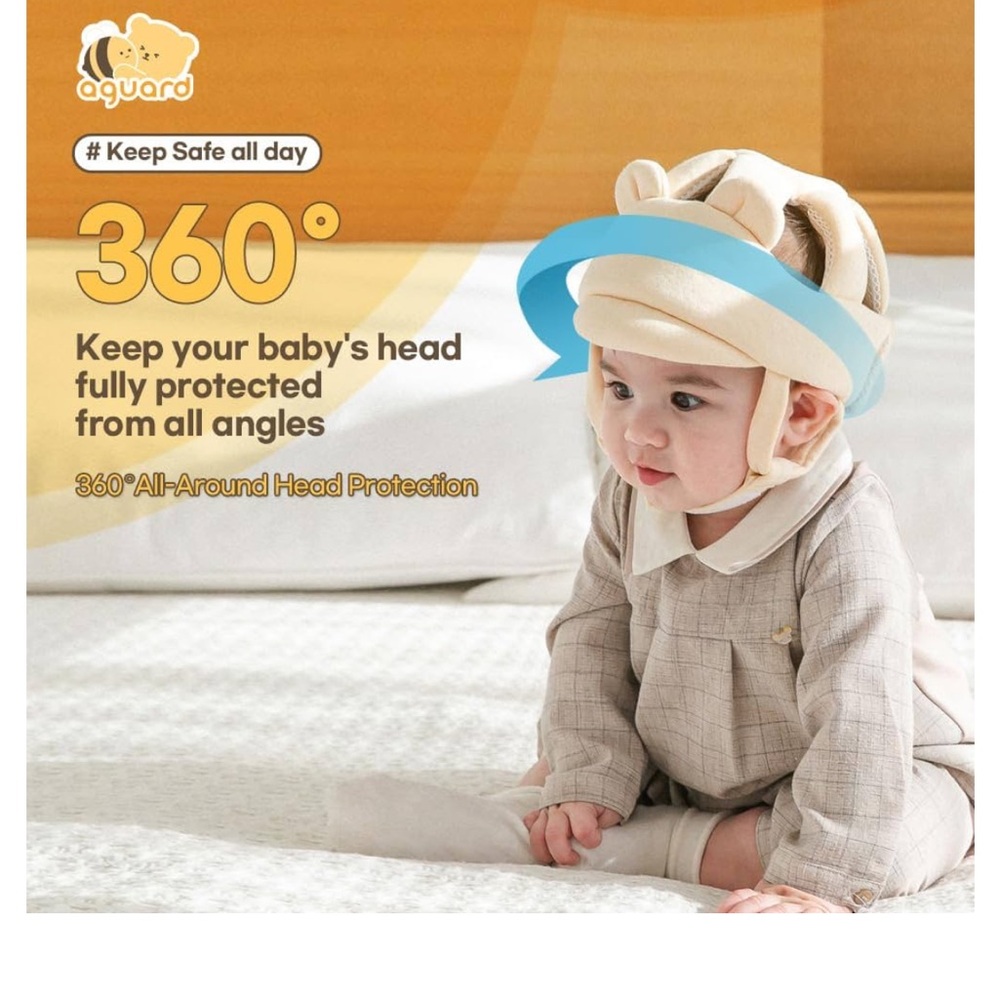 Cream Infant Safety Helmet - Picture 5 of 6